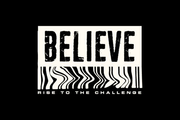 Believe Typography Badge Graphic Tee: Modern Streetwear Design