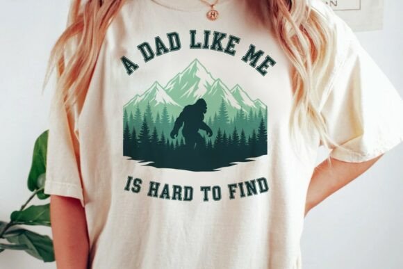 Bigfoot Dad Mountains Graphic Png: A Rugged Asset for Outdoor Brands
