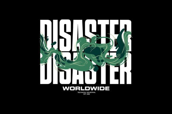 Disaster Typography Bold Graphic Tee: Command Attention with Chaos