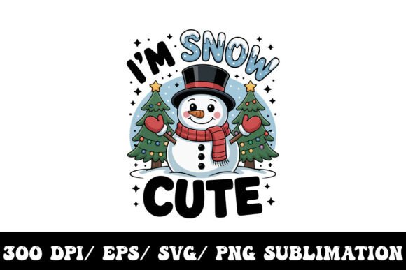 I'm Snow Cute Christmas Graphic: A Retro Holiday Design