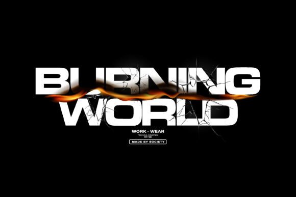 Ignite Your Brand: The Burning World Typography Graphic Tee
