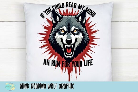 Mind Reading Wolf Graphic: Command Attention with Fierce Design