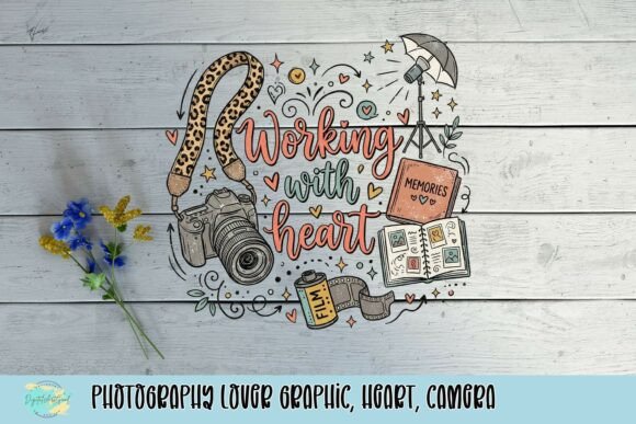 Photography Lover Graphic: Heart, Camera & Creative Soul